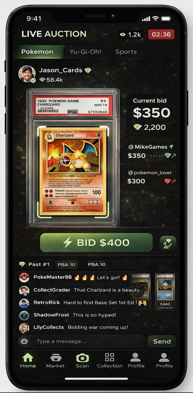 Live auction screen